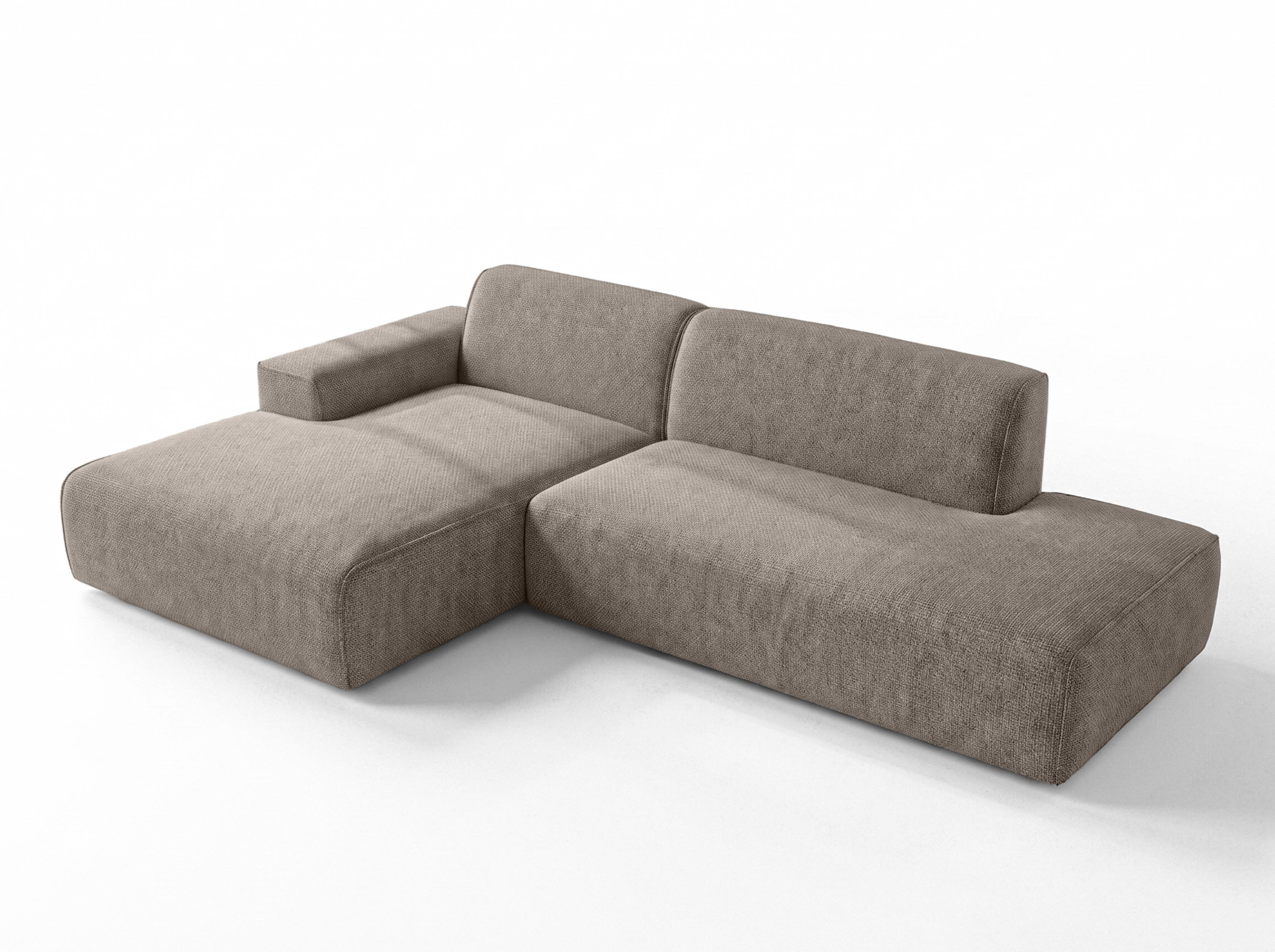 ECKSOFA L Form Didim Duo Braun 288/162/80 cm – stilvolle kleine Eckcouch Links - Schwarz/Braun, Kunststoff/Textil (288/162cm) - AX Living
