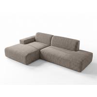 ECKSOFA L Form Didim Duo Braun 288/162/80 cm – stilvolle kleine Eckcouch Links - Schwarz/Braun, Kunststoff/Textil (288/162cm) - AX Living