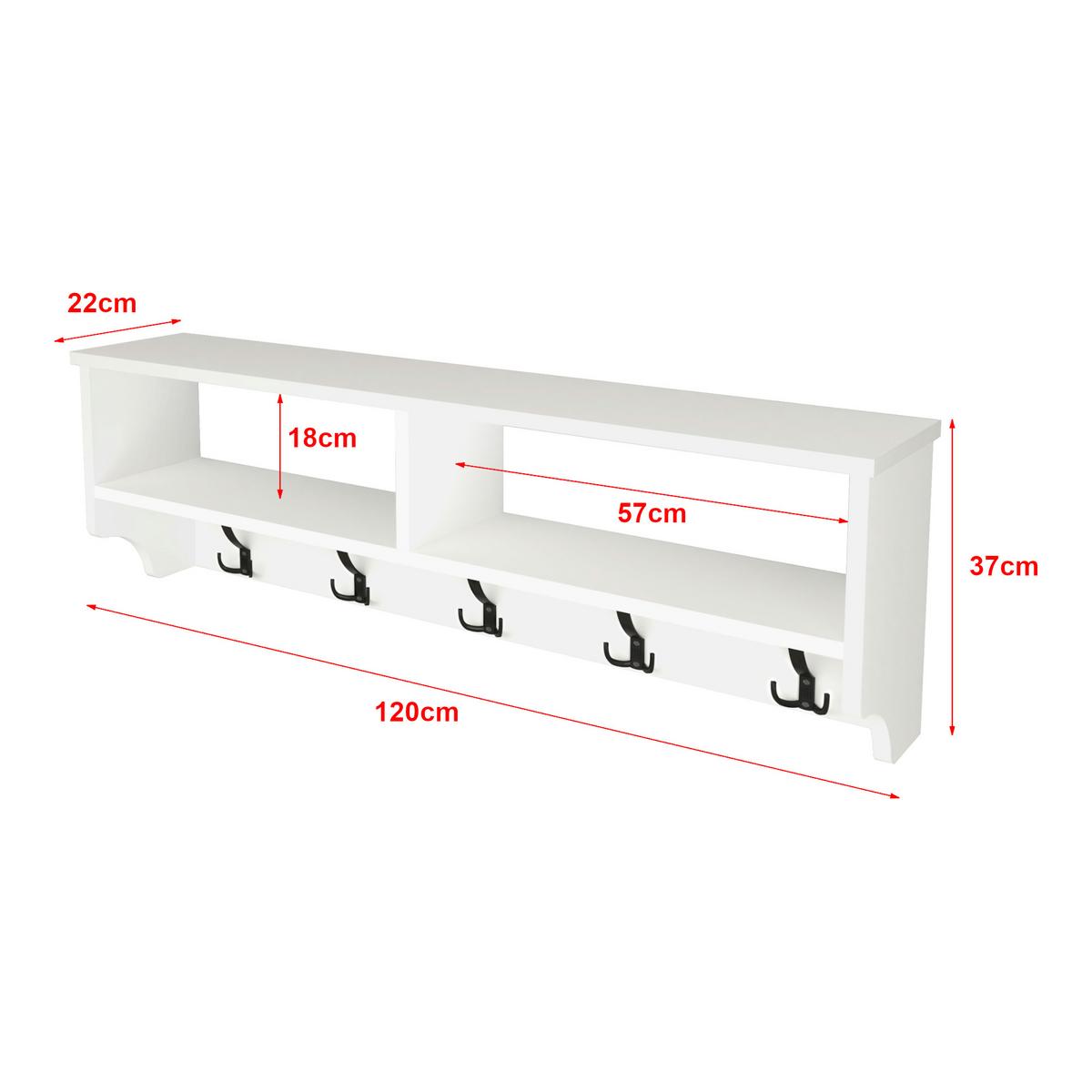 WANDGARDEROBE Åstorp - Weiß, Holzwerkstoff (120/37/22cm) - [en.casa]