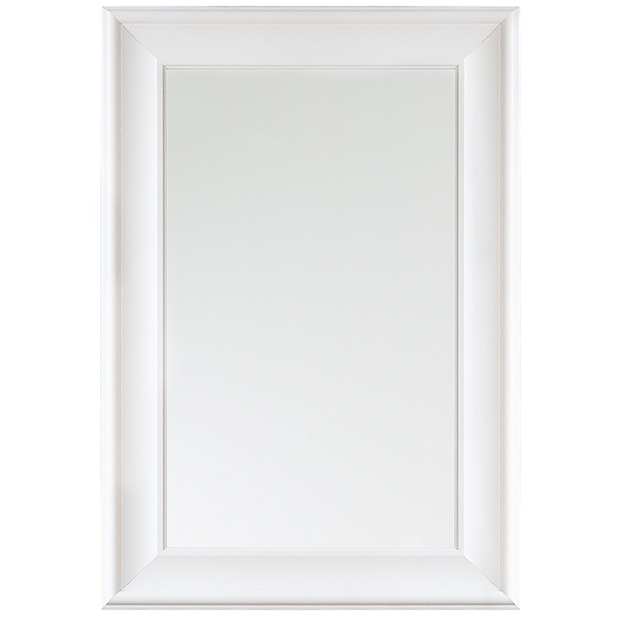 WANDSPIEGEL weiß rechteckig 60/90 cm Lunel - Weiß, Kunststoff (60/90/3cm) - Beliani