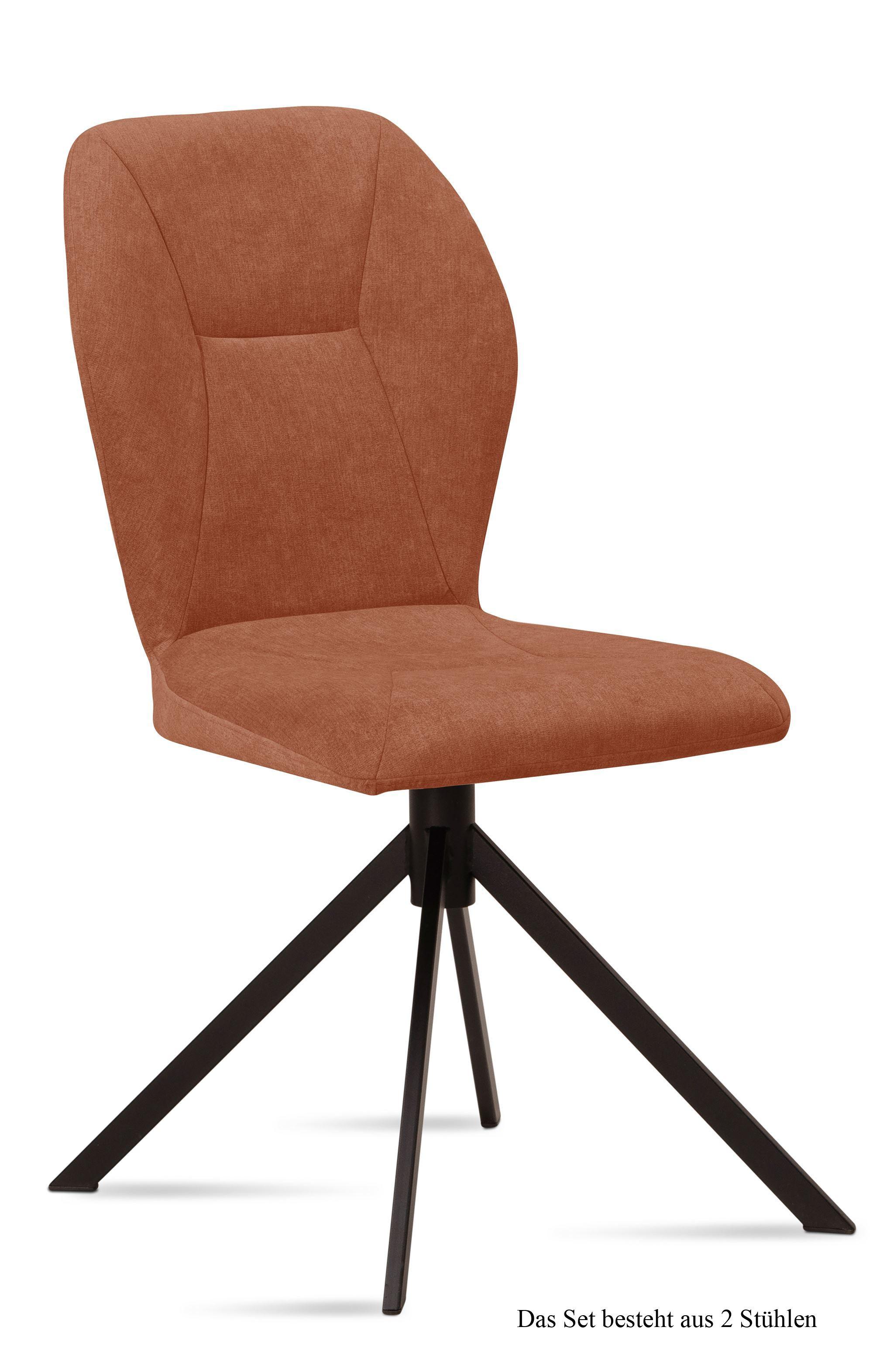 ESSZIMMERSTUHL (2er-Set) Dusca 51x92x60 Schwarz/Cognac - Cognac/Schwarz, Kunststoff (60/92/51cm) - 58aufmkessel