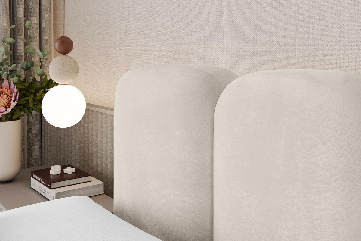 BOXBETT mit Matratze H3|H4 und Lattenrost - NINA-Z KING - 200x200 cm Casablanca - Beige - Champagner, Holzwerkstoff (200/200cm) - ALTDECOR