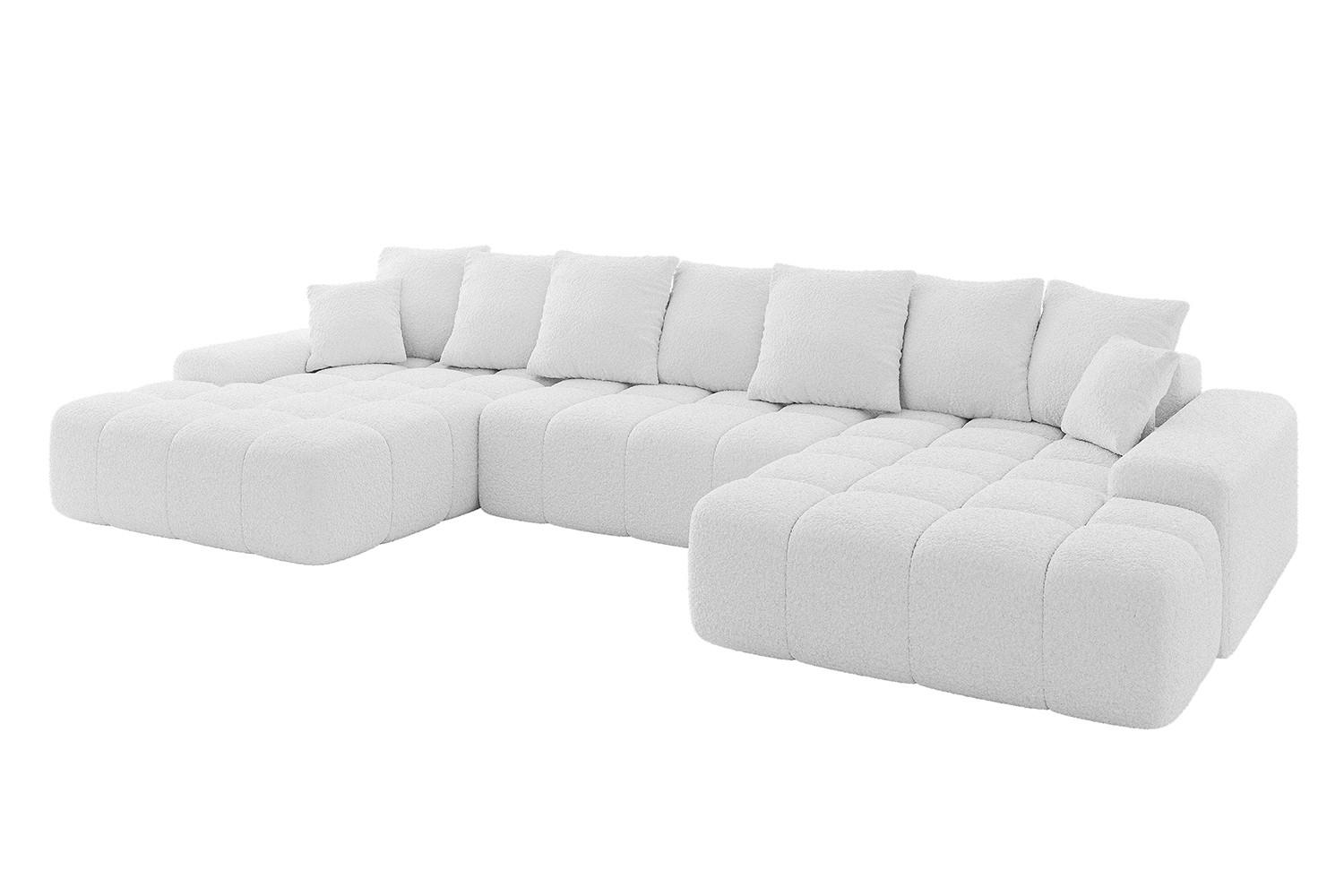 WOHNLANDSCHAFT ENSI-U - 353x164x69 cm Weiß - Weiß, Holzwerkstoff/Kunststoff (357/69/164cm) - ALTDECOR