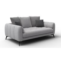 SOFA CALME 2,5-Sitzer, hellgrau und dunkelgrau - Hellgrau/Schwarz, Holz/Textil (199/92/108cm) - Wozimo