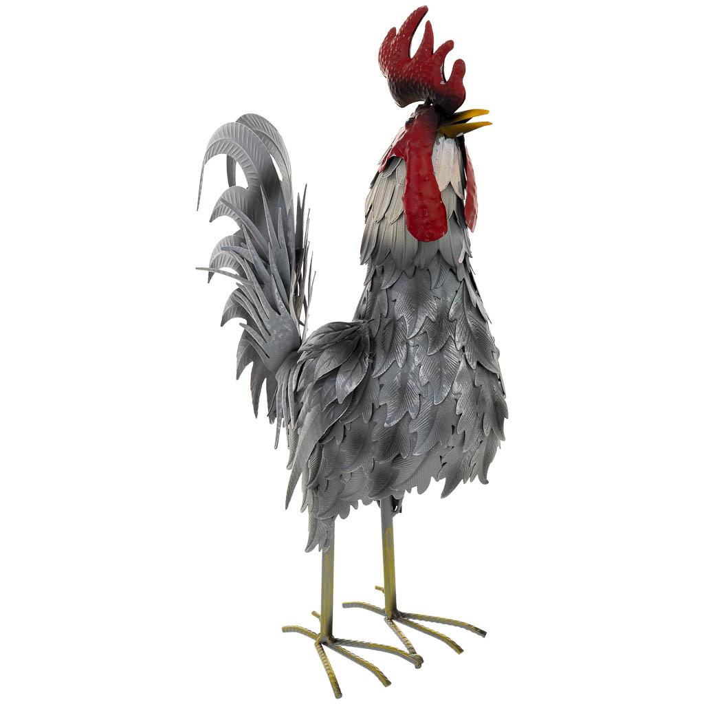 HAHNFIGUR aus metall 41x16x54cm - Grau, Metall (41/54/16cm) - Wanderlust