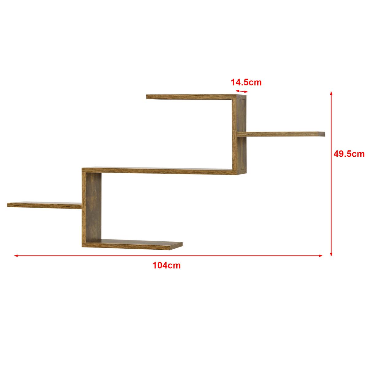 WANDREGAL Flekkefjord - Dunkelbraun, Holzwerkstoff (104/49.5/14.5cm) - [en.casa]