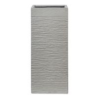 BLUMENTOPF taupe quadratisch 26/26/60 cm Dion - Beige, Naturmaterialien (60cm) - Beliani