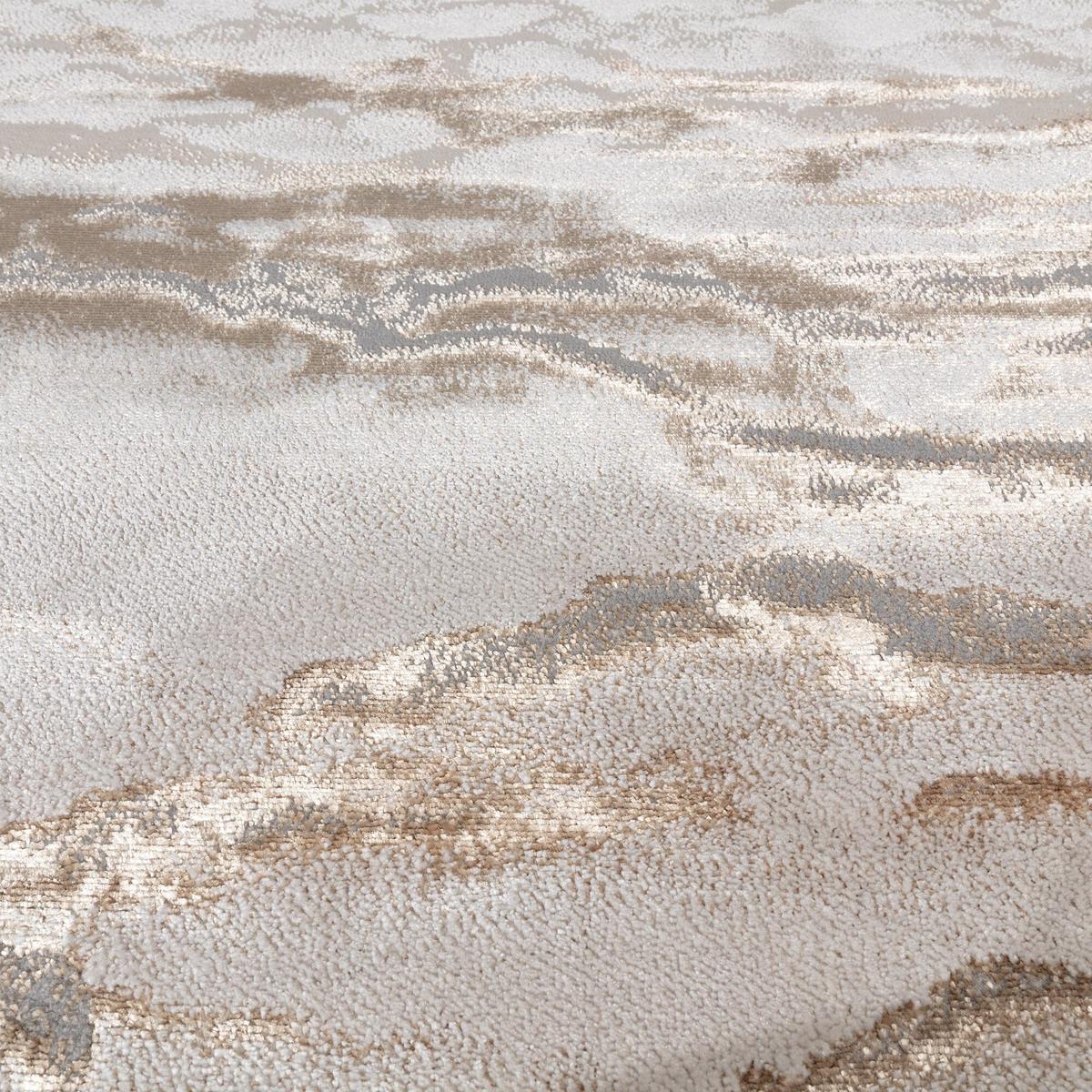 TEPPICH SARNTAL, abstrakt, Florhöhe 8 mm, Gold, 120 x 170 cm - Goldfarben, Textil (120/170cm) - KADIMA DESIGN