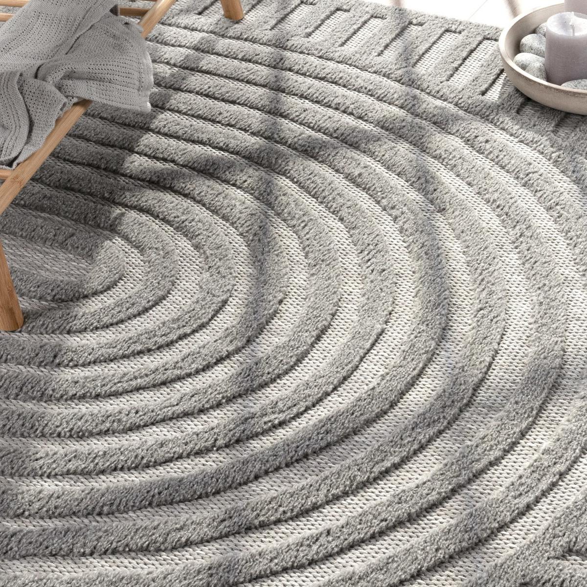 KURZFLORTEPPICH, mit Struktur, aus Polypropylen, Florhöhe 10 mm, Grau, 60 x 100 cm - Grau, Textil (100/60cm) - KADIMA DESIGN