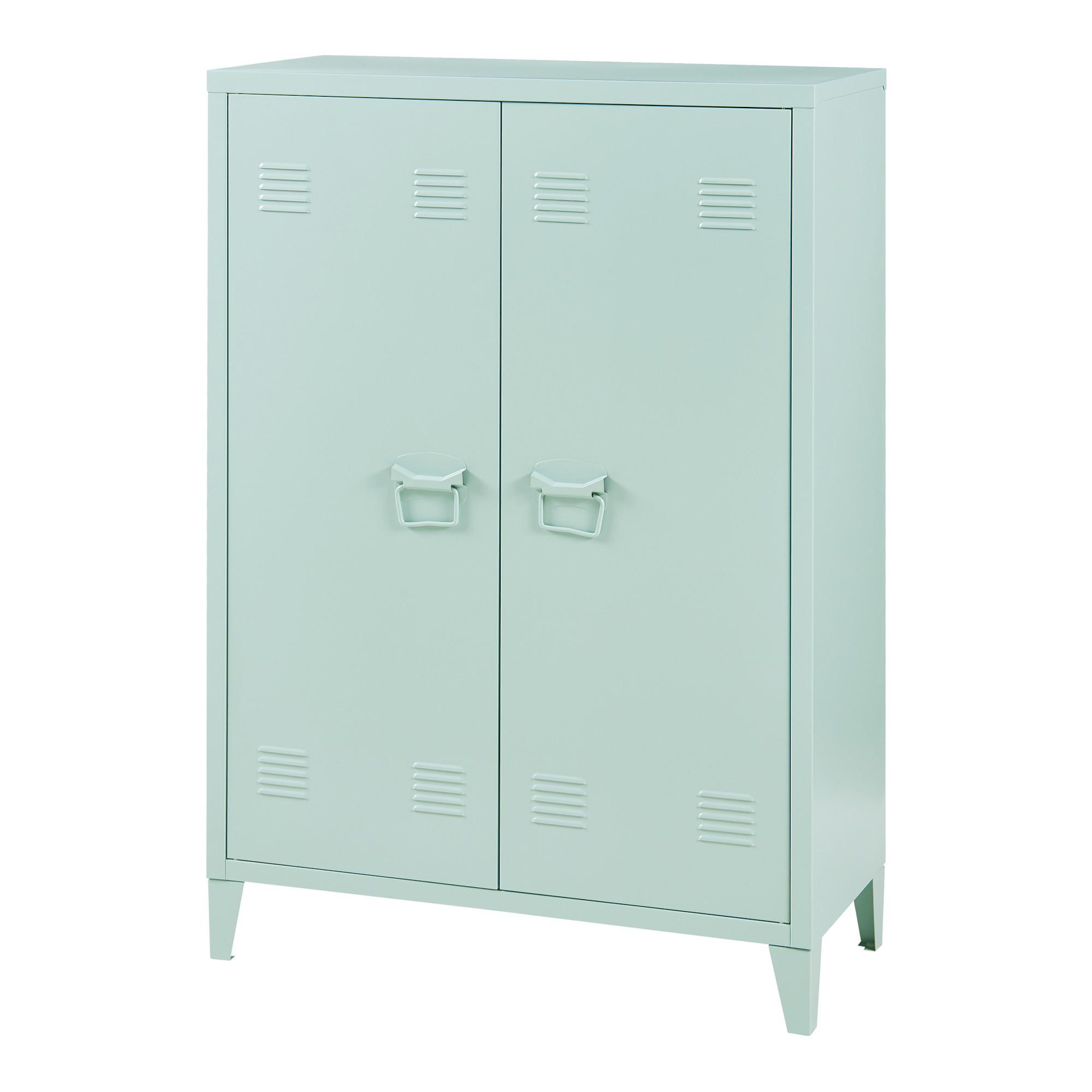 METALLSCHRANK Oripää - Pastellgrün, Metall (75/110/33cm) - [en.casa]