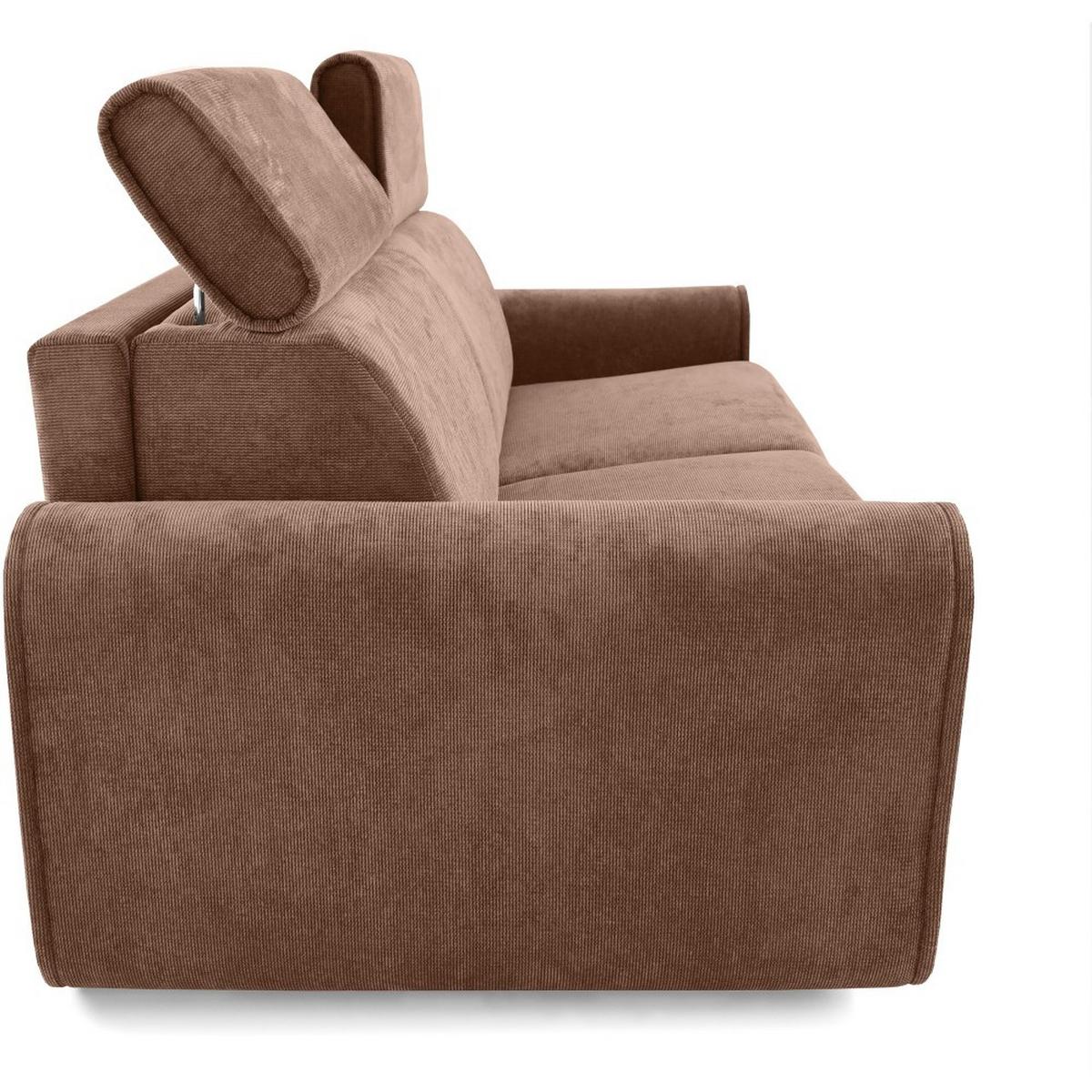 SCHLAFSOFA Pavarti mit italienischem Gestell, 140x195, Hellbraun - Hellbraun/Schwarz, Holzwerkstoff/Textil (194/88/100cm) - Beautysofa