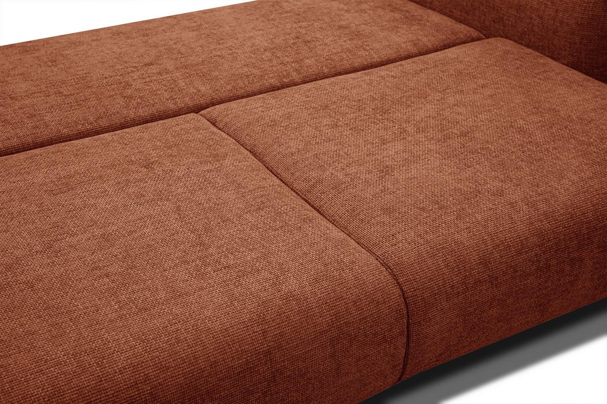 SOFA DRAKE 3-Sitzer mit Schlaffunktion, dunkelorange - Dunkelorange/Braun, Holz/Textil (232/90/107cm) - Wozimo