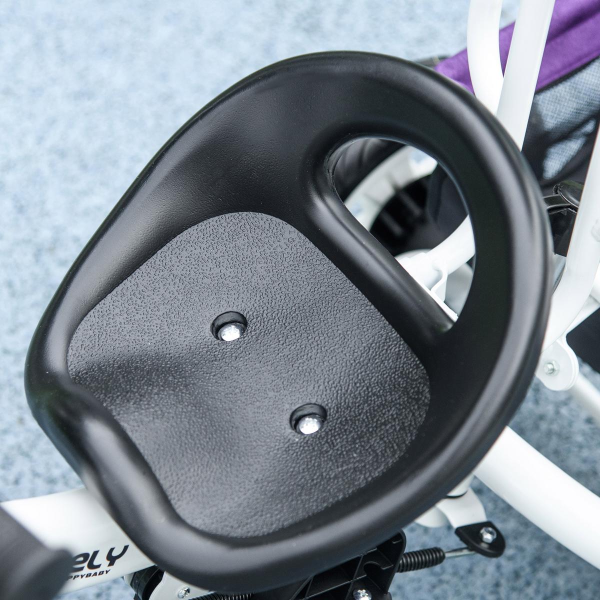 6-IN-1 Dreirad mit Schubstange, Kinderdreirad mit abnehmbarem Sonnendach Violett - Violett, Metall (95/50/106cm) - HOMCOM
