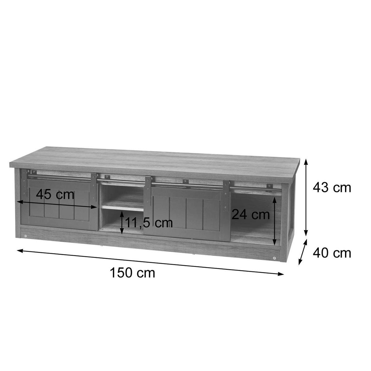 TV-RACK Braun - Braun, Holz (150/43/40cm) - MCW