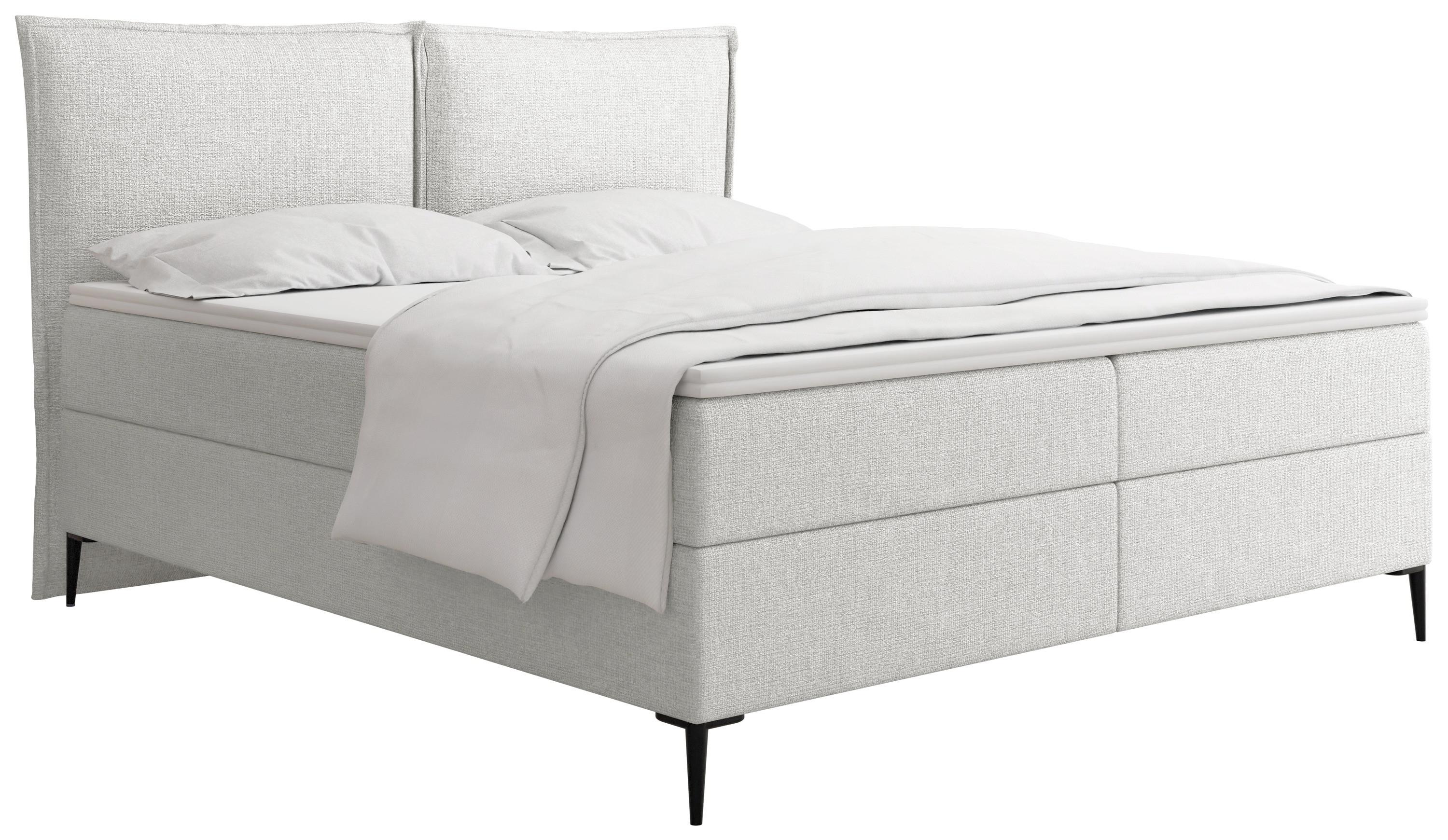 BOXBETT Calio Rise mit Bettkasten, Grau Chenille 200x200 cm – inkl. H4 Taschenfederkern Matratze & Foam Topper - Schwarz/Grau, Holz/Holzwerkstoff (200/200cm) - WFL GROUP