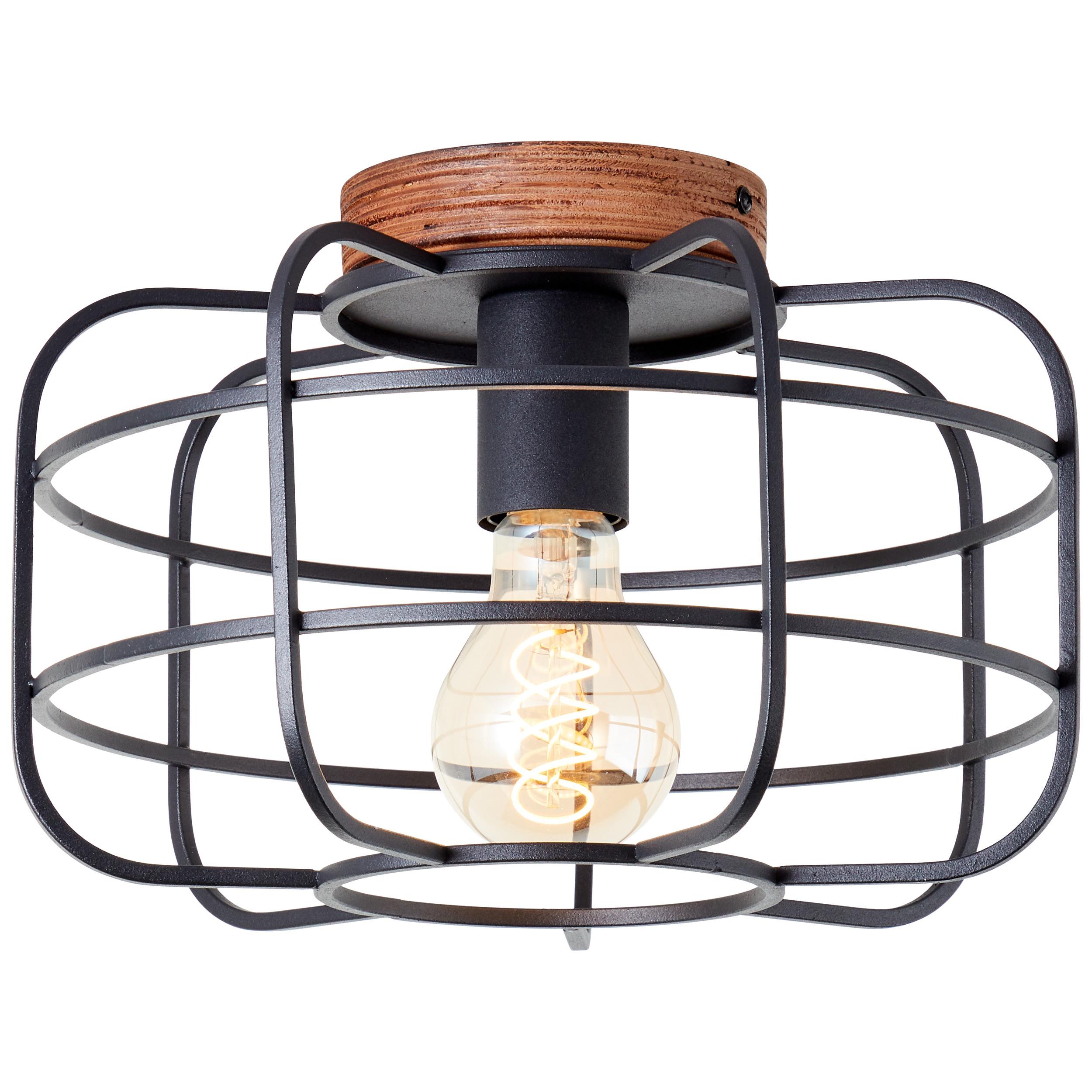DECKENLEUCHTE Gwen 99706/66 - Schwarz, Holz (30/30/19.8cm) - Brilliant