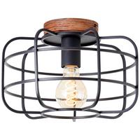 DECKENLEUCHTE Gwen 99706/66 - Schwarz, Holz (30/30/19.8cm) - Brilliant