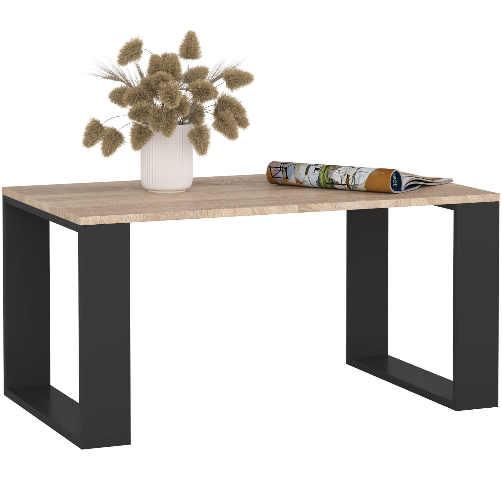 COUCHTISCH Eiche Sonoma, Schwarz 45/92/53 - Schwarz, Textil (53/92/45cm) - RAUMHIRSCH FURNITURE