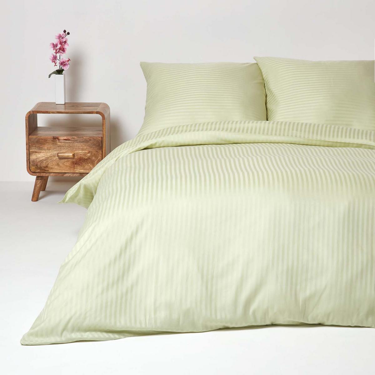BETTWÄSCHE Damast Fadendichte 330 - Grün, Textil (150/200cm) - Homescapes