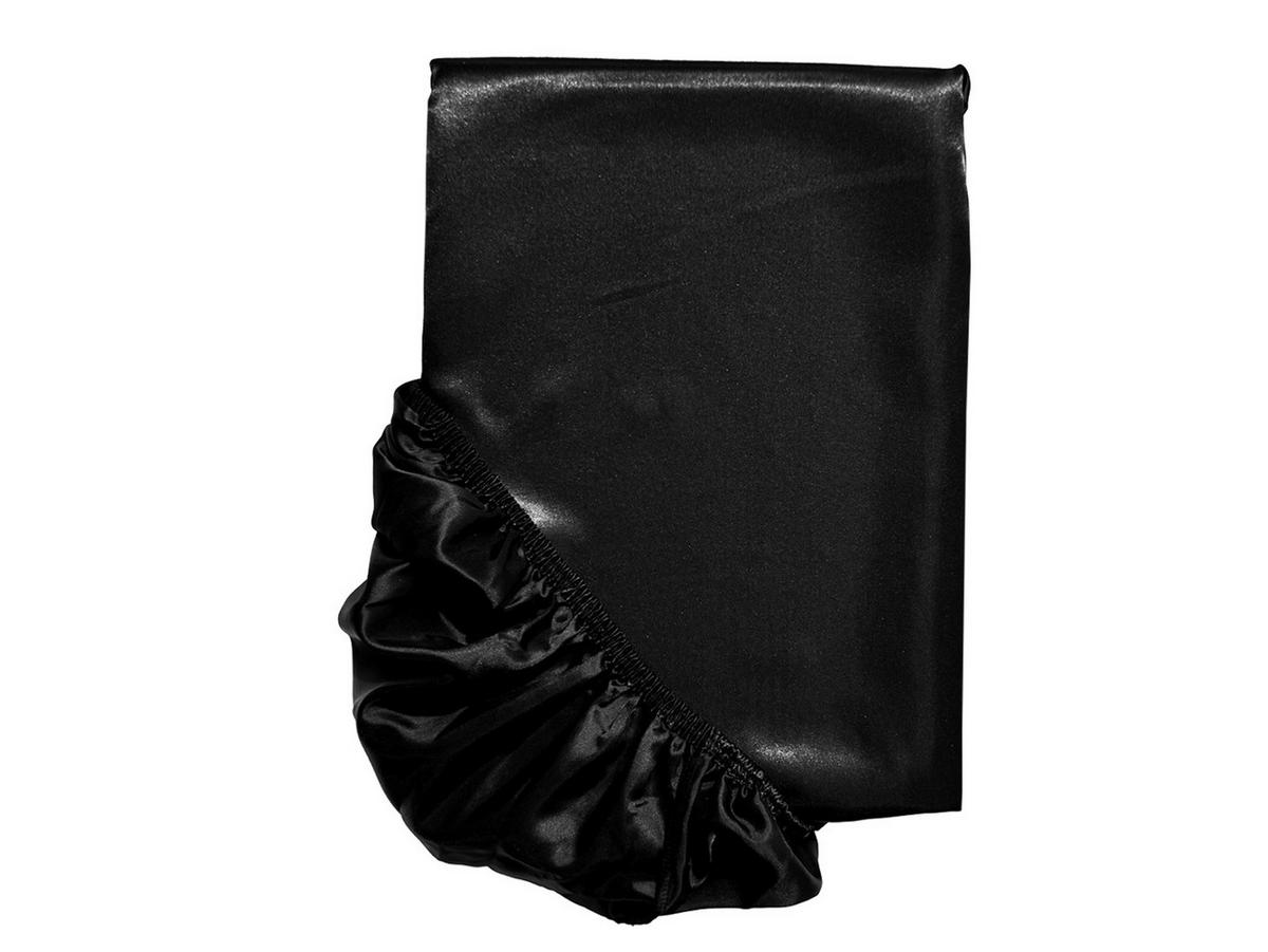 SPANNBETTTUCH Glanz Satin schwarz 140/200 cm - Schwarz, Textil (140/200cm) - beties Heimtextil