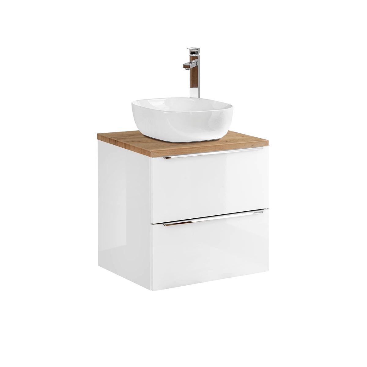 BADMÖBEL 60.4cm April 2er-Set Weiß - Weiß, Holzwerkstoff (60.4/59/46cm) - Petits-meubles