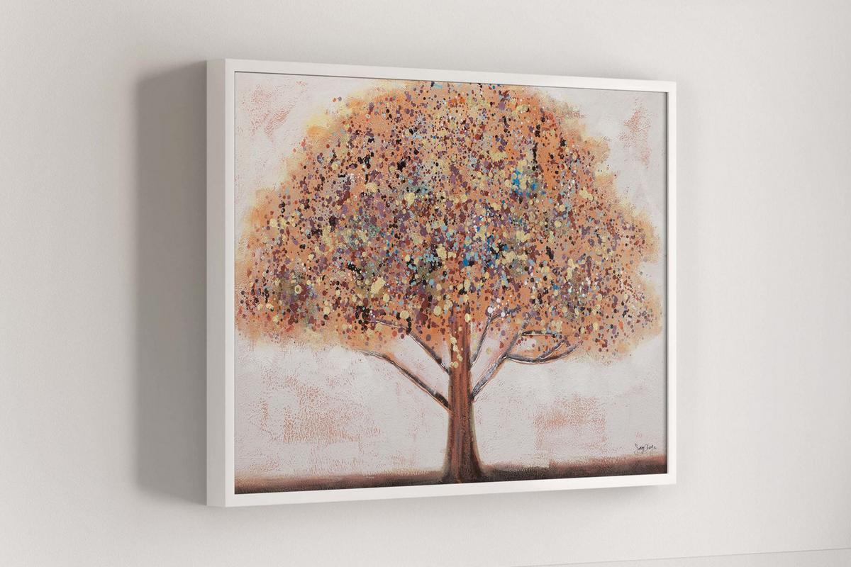 ACRYLBILD HANDGEMALT 100/70 cm - Rot/Orange, Holz/Textil (100/70cm) - KUNSTLOFT