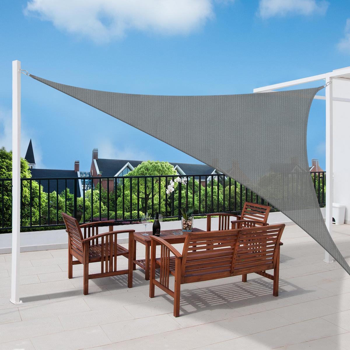 SONNENSEGEL SolVision HS9 300/300/300 cm dreieckig Anthrazit HDPE - Anthrazit, Kunststoff (300/300cm) - Sol Royal