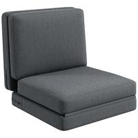 BODENSOFA 3-in-1, bis 240 kg belastbar, Dunkelgrau - Dunkelgrau, Kunststoff (75/18/268cm) - HOMCOM
