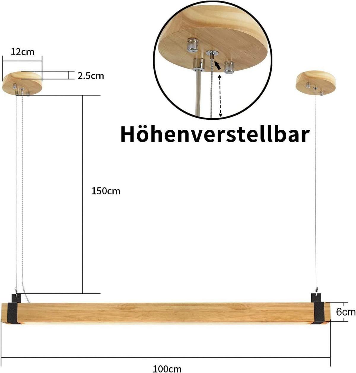 PENDELLEUCHTE Valeska 100/12/150 cm - Braun, Holzwerkstoff (100/12/150cm) - Nettlife
