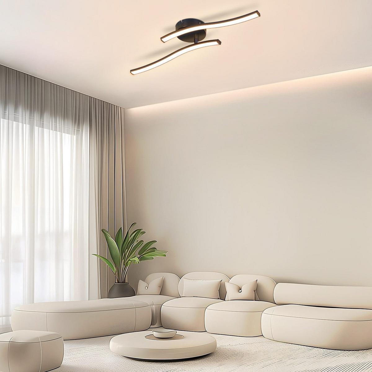 LED-DECKENLEUCHTE Kotz 10/51.5/7.3 cm - Schwarz, Kunststoff (51.5/10/7.3cm) - Nettlife