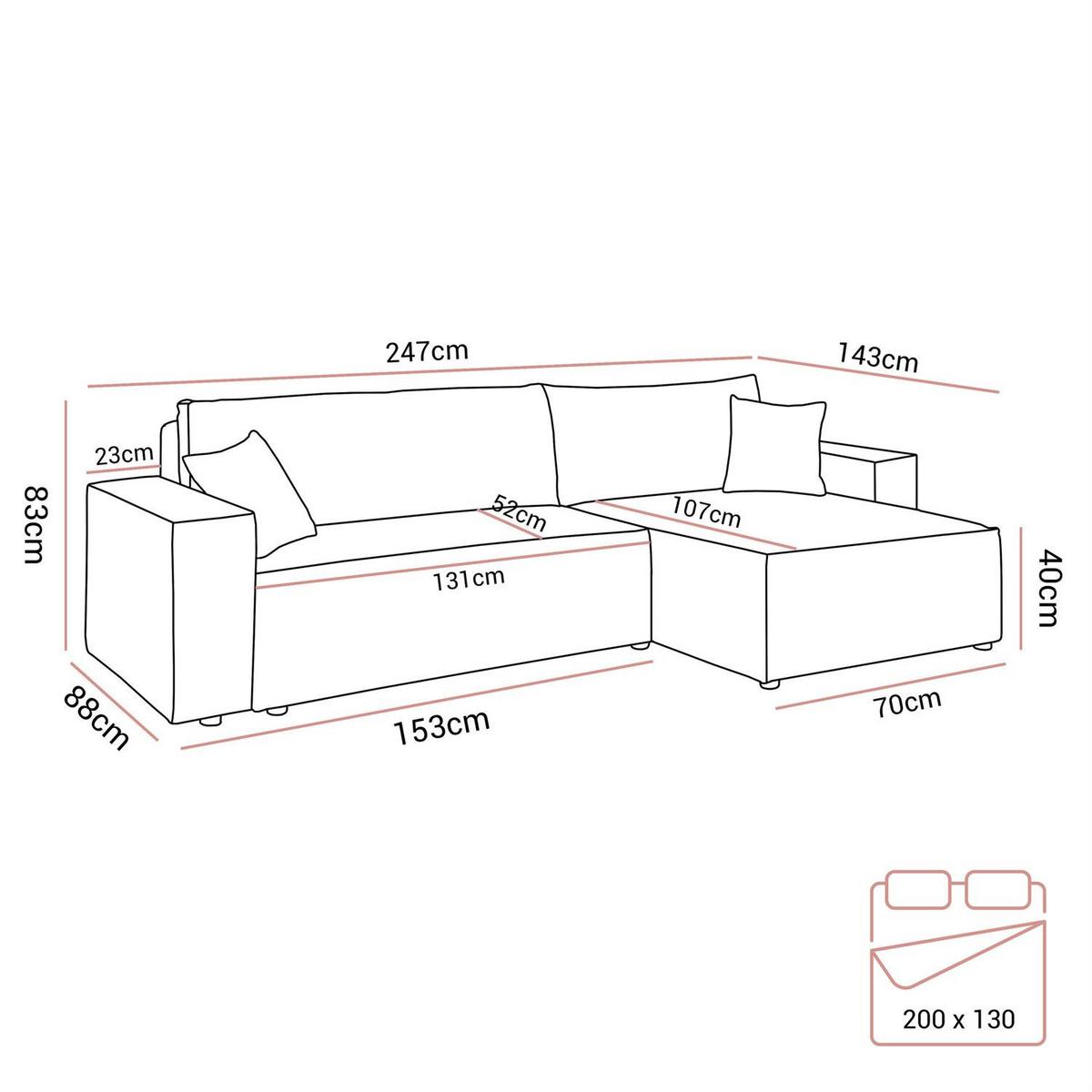 GEPOLSTERTES Ecksofa CARLOS L, Poso 02 - Beige, Textil (247/143cm) - Lookway