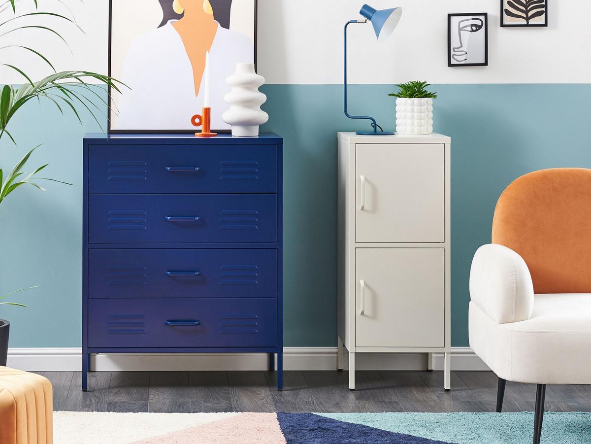 AKTENSCHRANK weiß 2 Türen Huron - Weiß, Metall (40/102/40cm) - Beliani
