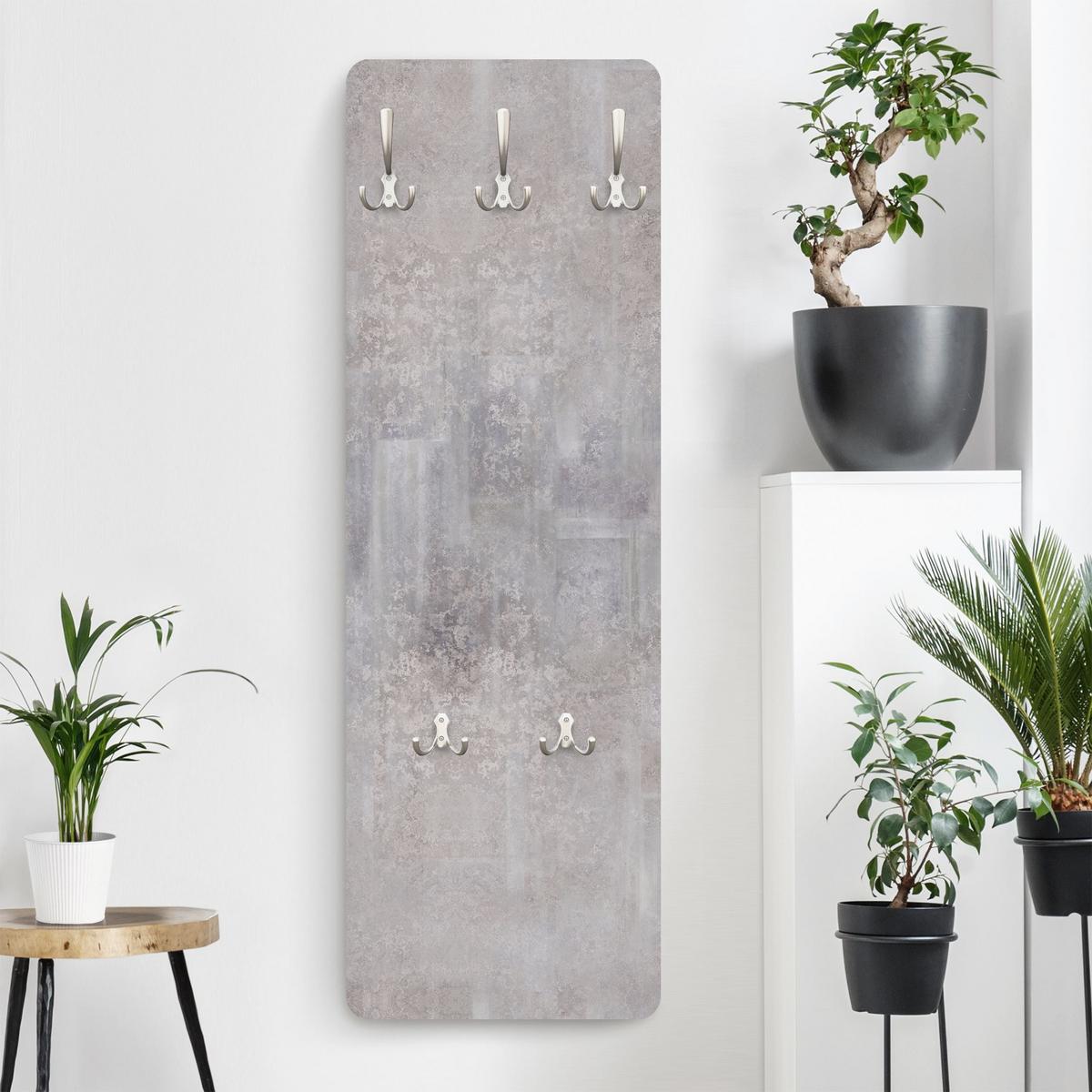 WANDGARDEROBE - Rustikales Betonmuster Grau 34/105 cm - Pastellblau, Holzwerkstoff (34/105/1.6cm) - Bilderwelten