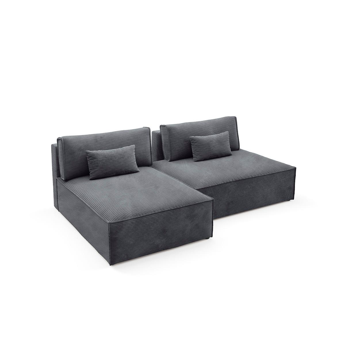 ECKSOFA Georgia Grau - Grau, Holz (236/148cm) - Petits-meubles