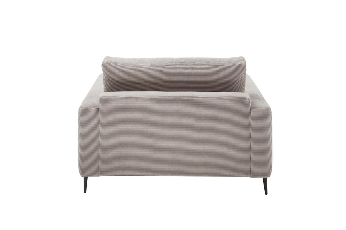 LONGSEAT CARA Beige Cord - Beige/Schwarz, Textil/Metall (132/84/170cm) - KAWOLA