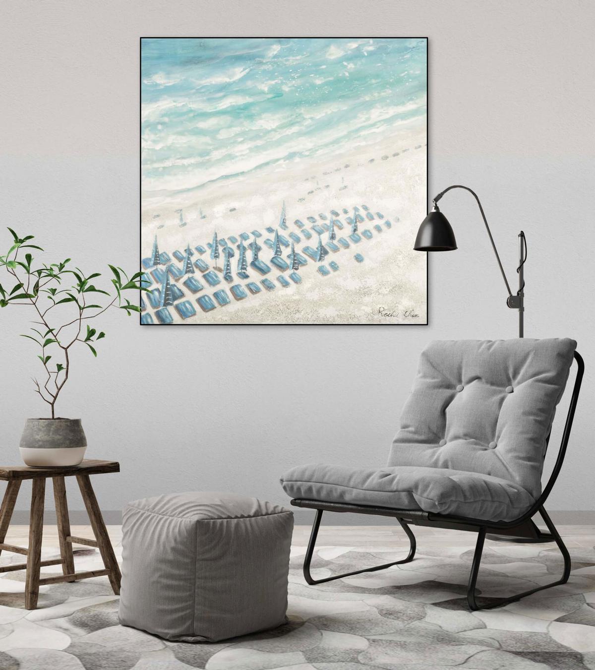 ACRYLBILD HANDGEMALT 80/80 cm - Blau, Holz/Textil (80/80cm) - KUNSTLOFT