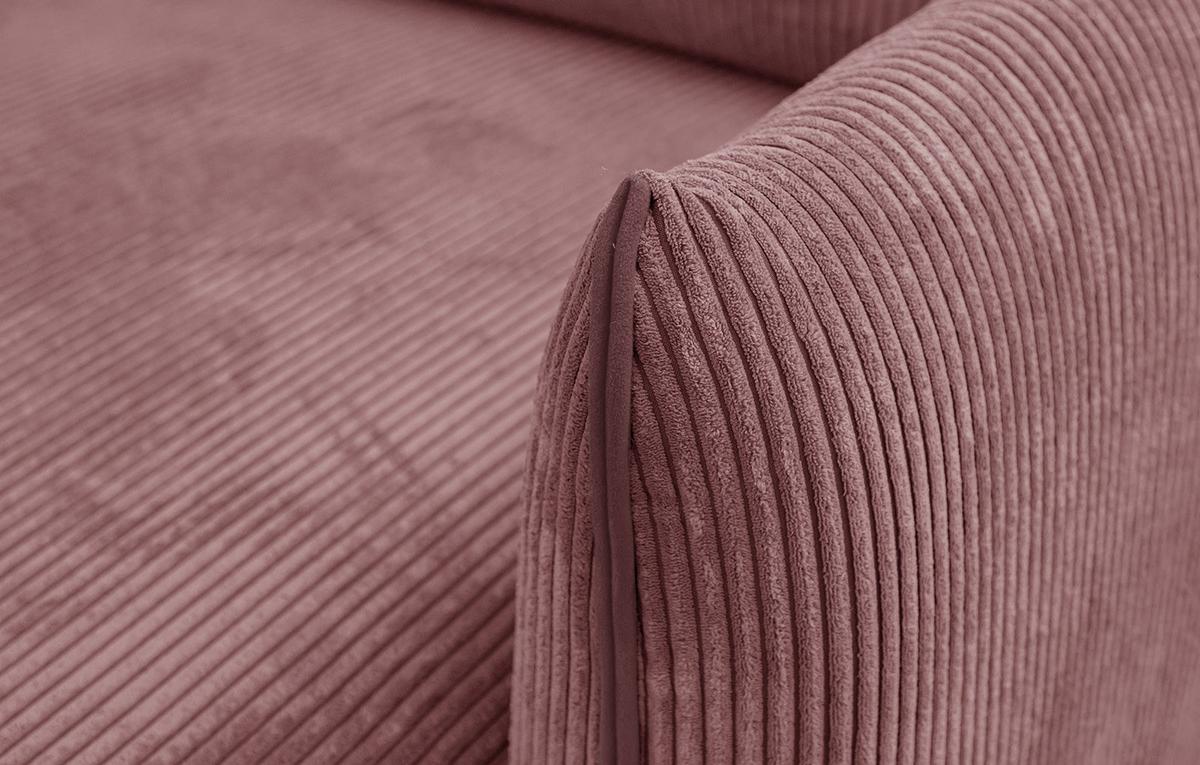 ECKSOFA TAUER 3-Sitzer, altrosa - Altrosa/Schwarz, Holzwerkstoff/Kunststoff (206/173cm) - Wozimo