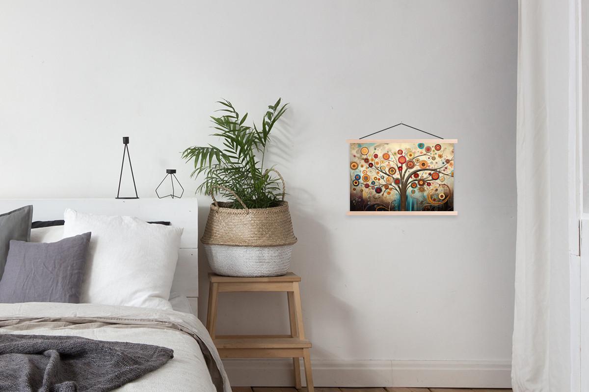 POSTER MIT MAGNETLEISTEN Baum - Baum des Lebens - Farbe Wandbilder 60x40 cm - Braun, Textil (60/40/0.15cm) - MuchoWow