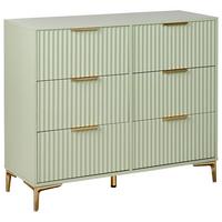 KOMMODE mit 6 Schubladen Hellgrün Walcott - Hellgrün, Holzwerkstoff (108/89/40cm) - Beliani