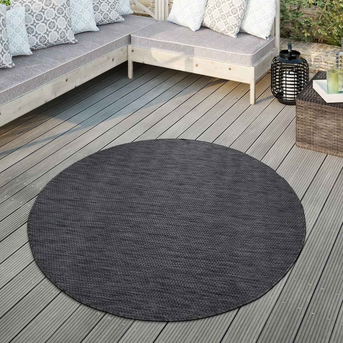 OUTDOORTEPPICH Anthrazit Ø 160 cm - Anthrazit, Kunststoff (160/160cm) - TT Home