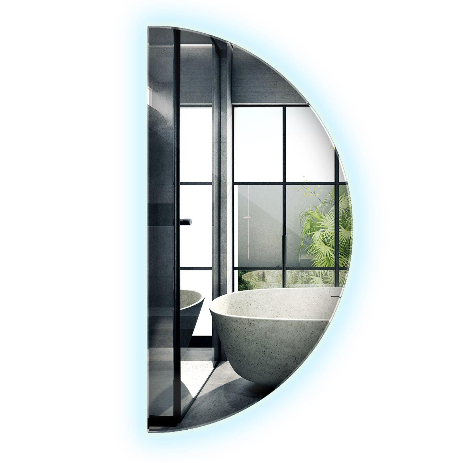 LED-SPIEGEL 40x80 cm Kaltweiß 6000K - Blau, Glas (40/80/0.4cm) - Wallfluent
