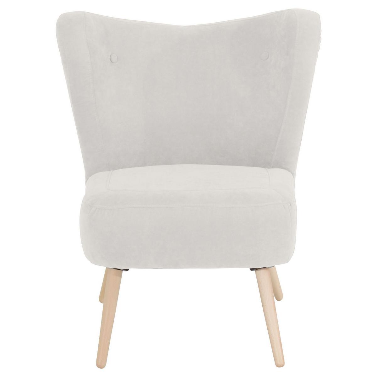 SESSEL Kathy Bezug Veloursstoff Buche natur / creme - Weiß, Kunststoff (70/86/69cm) - 58aufmkessel