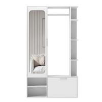 GARDEROBE mit Spiegel ELIOR - Weiß, Holz (100/189.4/33cm) - Idohome