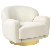 SESSEL Hellbeige Lejre - Beige/Goldfarben, Textil (92/70/83cm) - Beliani