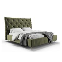 POLSTERBETT ANNY Grün Velvet - Olivgrün/Grün, Textil (160/200cm) - KAWOLA