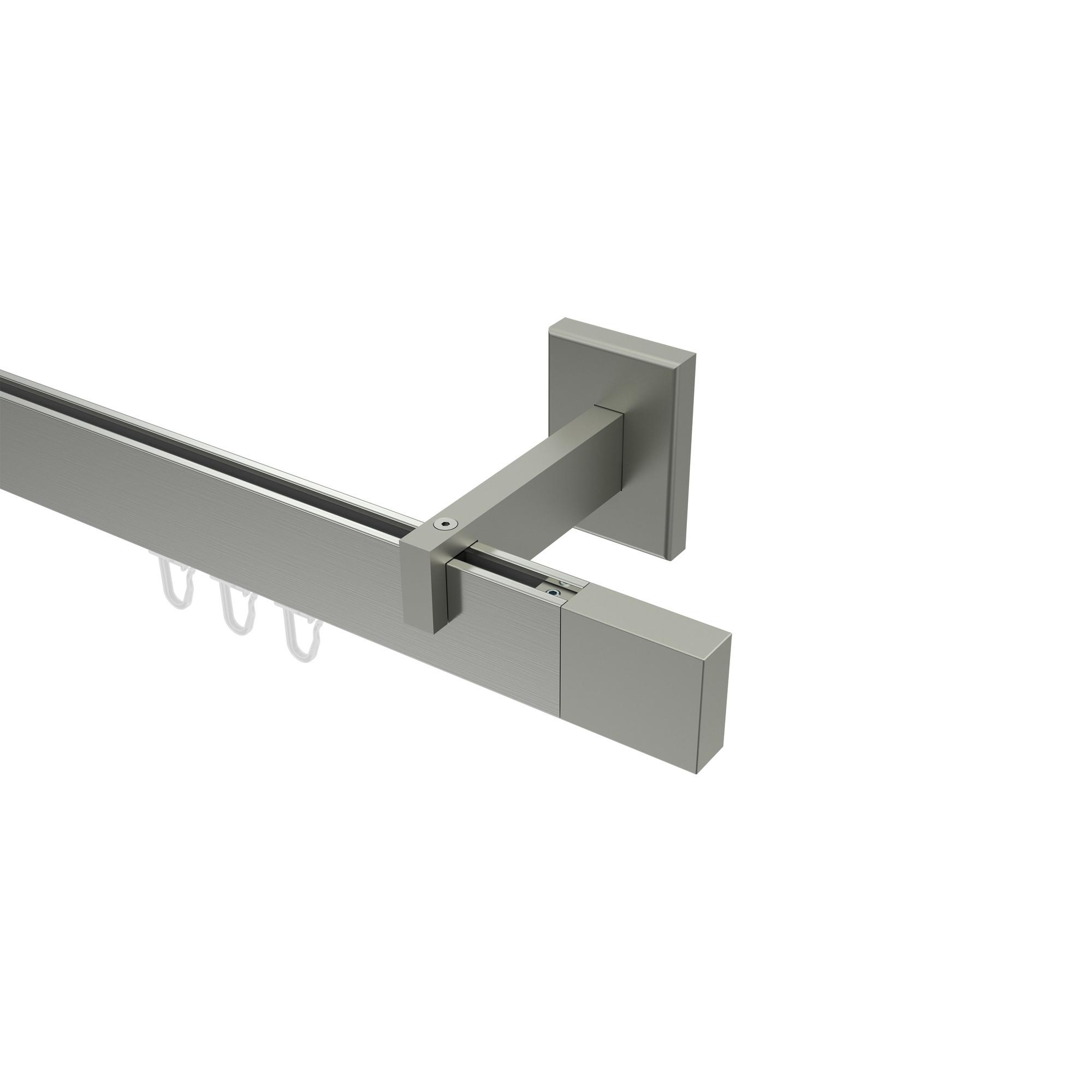 GARDINENSTANGE INNENLAUF Smartline Lox 200 cm, 1-läufig, 14x35 mm Edelstahl-Optik - Edelstahlfarben, Metall (200cm) - INTERDECO