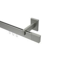 GARDINENSTANGE INNENLAUF Smartline Lox 600 cm (geteilt in 3 x 200 cm), 1-läufig, 14x35 mm Edelstahl-Optik - Edelstahlfarben, Metall (600cm) - INTERDECO