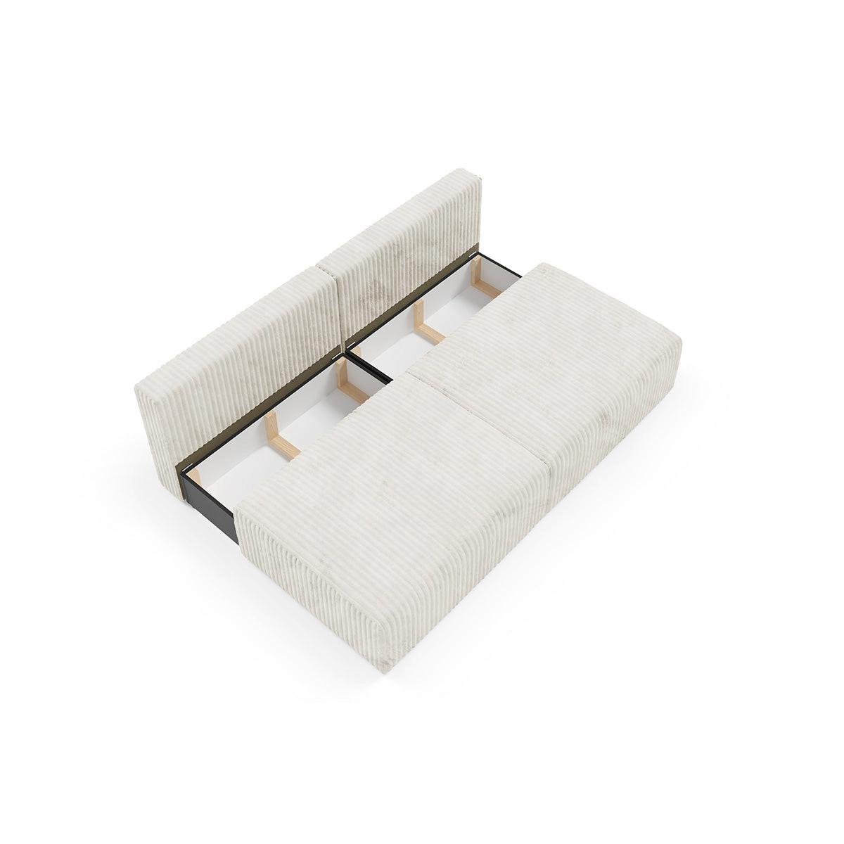 SOFA Angela 3 Sitzplätze Gebrochenes Weiß - Weiß, Holz (216/86/102cm) - Petits-meubles