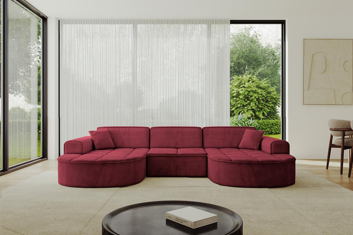 WOHNLANDSCHAFT TARO-U1 - 303x171x79,5 cm Bordeauxrot - Bordeaux, Holzwerkstoff/Textil (303/79.5/171cm) - ALTDECOR