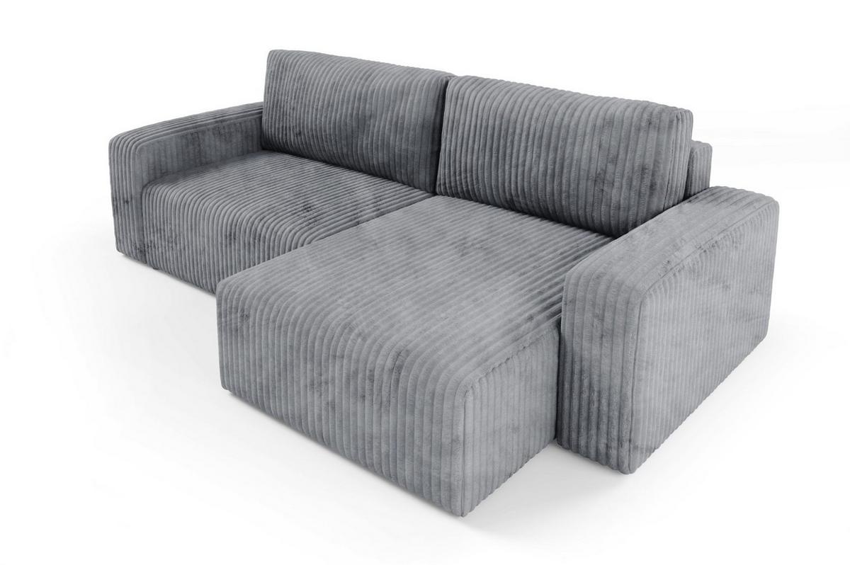 ECKSOFA Natalia - Grau, Holzwerkstoff/Textil (244/149cm) - Fun Möbel
